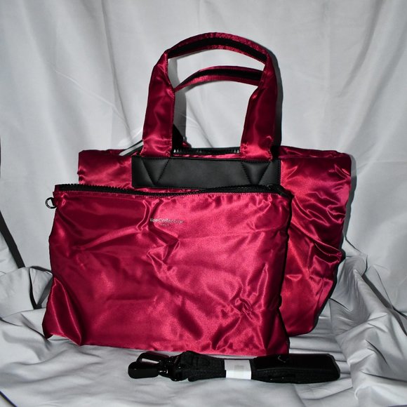 VeeCollective Caba MEDIUM Nylon Tote Bag in Oxblood #1213-202-377 NWT - Picture 2 of 7